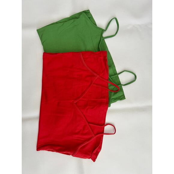 Bundle of 3 retro basic tank tops vibrant colors size M/L Y2K layers - Picture 5 of 11